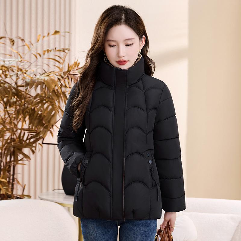 

Зимняя новая хлопковая одежда со стоячим воротником, универсальные модные хлопковые куртки в иностранном стиле XXXL чёрный