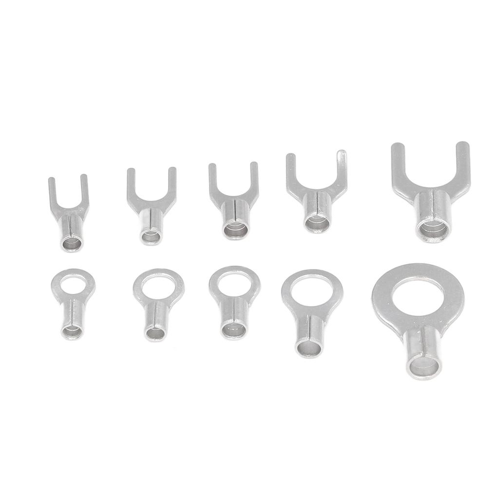 320Pcs Ring Terminal Fork Connector Kit Non Insulated Wire Lugs Battery Cable Terminals Electric Cop