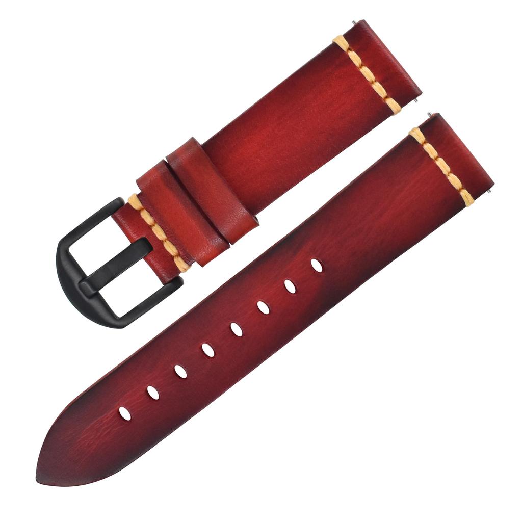 Applicable To 22Mm Huawei Gt3 Watch, Handmade Leather Strap, Italian Vegetable Tanned Leather Samsung Cowhide Watch Strap