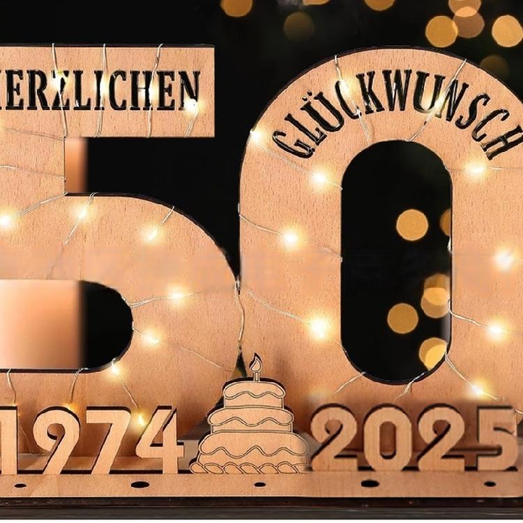 Elegant Wooden Number Figurine with LED Light String Stand for Birthday and Wedding Wood Sign Guest Book DIY Art Crafts