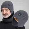 Getinfit 1Pcs Winter Hat Thickened Knit Wool Beanie Comfortable Breathable Warm Ear-Covering Fleece-Lined Beanie Middle-Aged