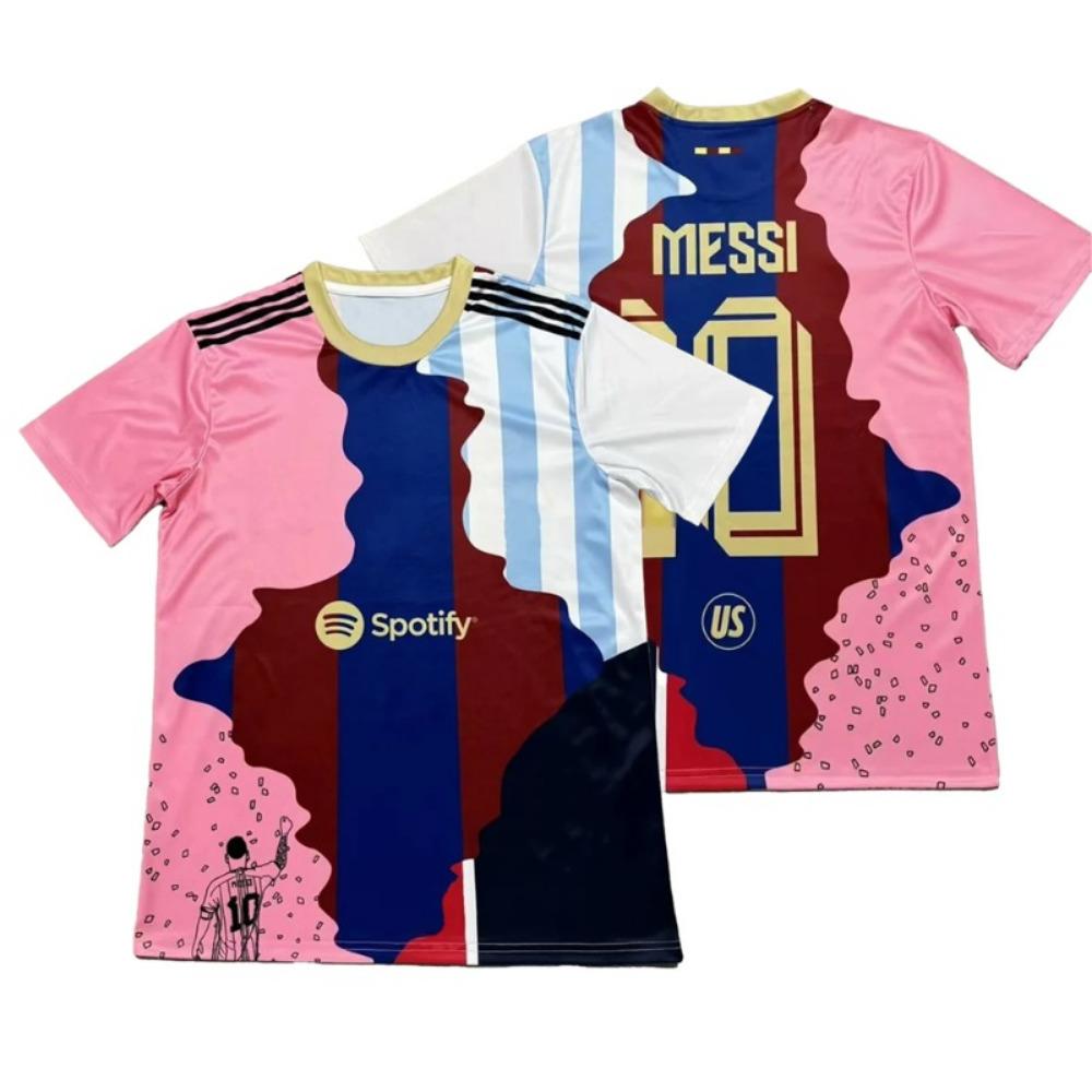 ETST25 Messi - Speciaal Heren Voetbal T-shirt met Korte Mouwen, Ademend Bedrukt Trendy T-shirt, Voetbal Trainingsuniform S