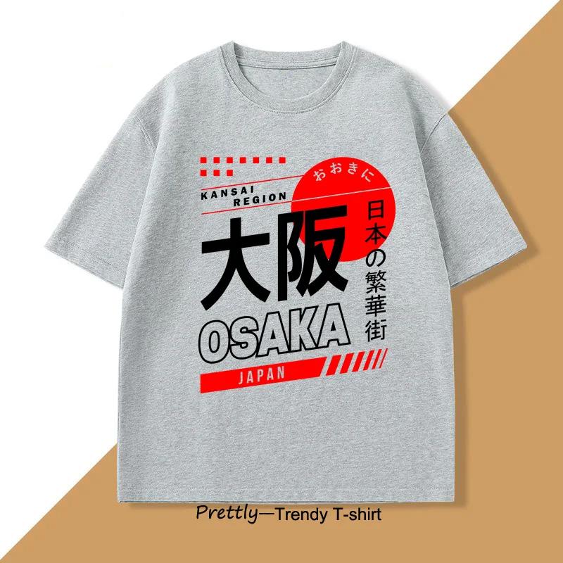 Japanese Style Osaka TShirt Vintage Fashion Street Wear Graphic Short Sleeve Harajuku Tshirts Women Clothing Top