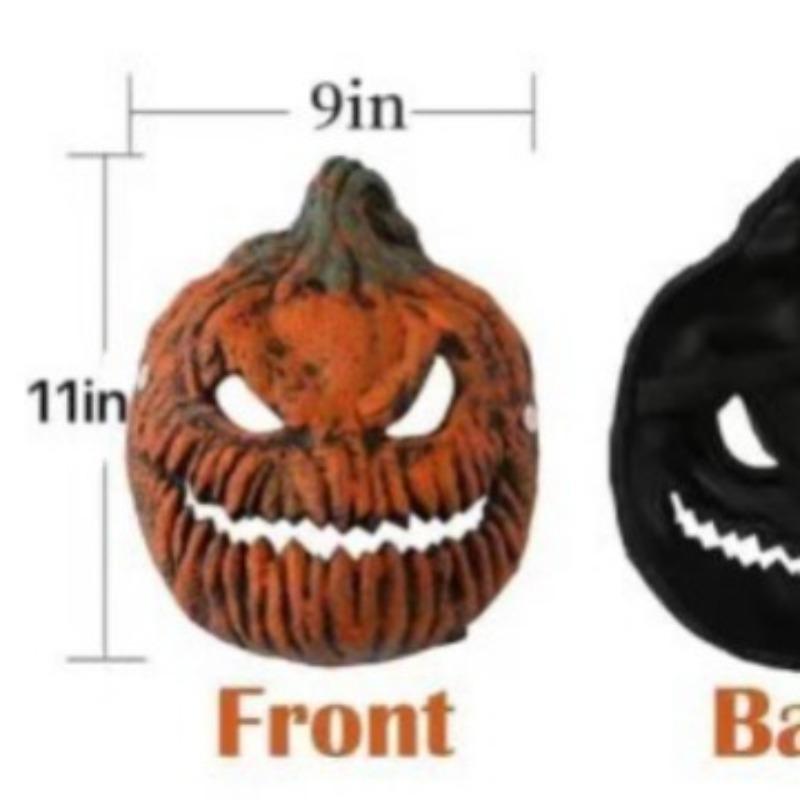 Terrifying Light Up Pumpkin Head Mask Halloween Horror Cosplay Glowing Hands Free Prop Scary Haunt Party Wearable Essential
