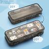 Kawaii Transparent Pencil Case Double Layer Multifunction Kids Pen Stationery