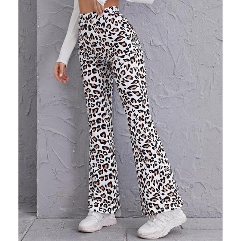 Sexy leopardí potisk hip liftingové kalhoty s vysokým pasem Dámská móda Legíny na jógu Slim Fit Dámské ležérní kalhoty s vysokým pasem Sportovní běžecké kalhoty 25167