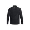 Under Armour Solid Color Stand Collar Pullover Long Sleeve T-Shirt Men Tops Black 1378168-001