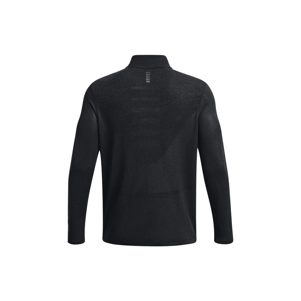 Under Armour Solid Color Stand Collar Pullover Long Sleeve T-Shirt Men Tops Black 1378168-001