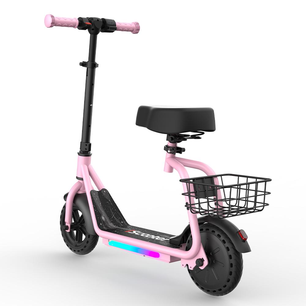 iScooter IK7 Kids Electric Scooter 250W 4.5Ah 8.5''Tires Removable Seat APP Control 3-Speed Rang 11-15KM Electric Scooter for Kids