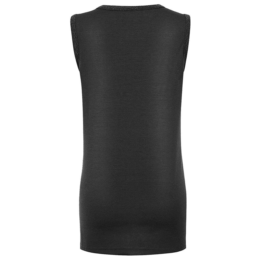 Womens Casual Round Neck Loose Color Sleeveless Top T-shirt Blouse