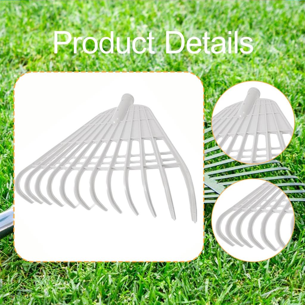 Garden Leaf Rake Head Gardening Removal Tool Heavy Duty Hand Tools Spare Parts with 24 Tines
