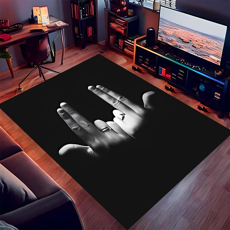 1pc Jul rapper Print Area Rug - Soft, Washable Non-Slip Indoor Mat for Office Chairs, Living Room, Home Office Decorative Rug