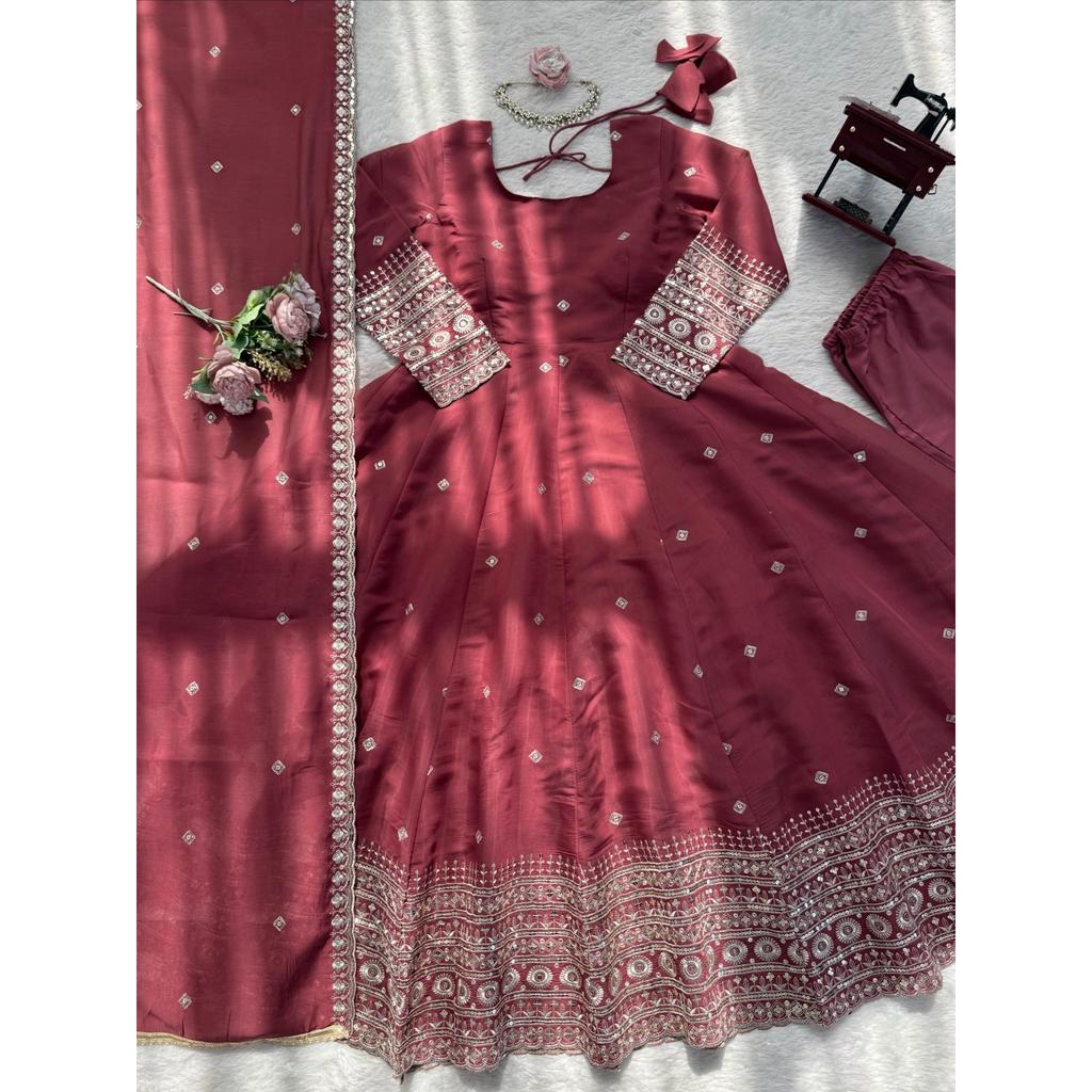 Salwar Kameez Indisk Pakistansk Bröllopsfestklänning Bollywood Anarkali Kostym