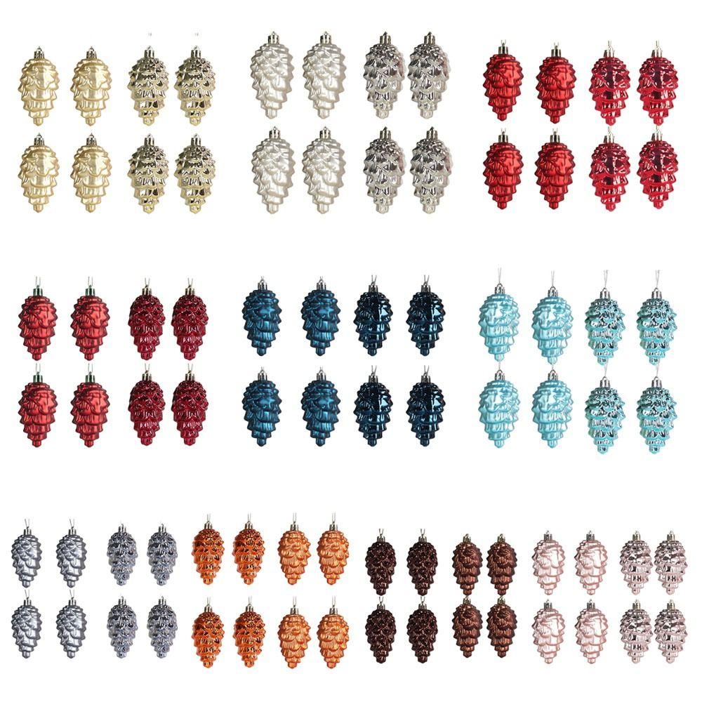 8PCS Bright/Matte Christmas Pinecone Pendant Hanging Christmas Decoration  Christmas