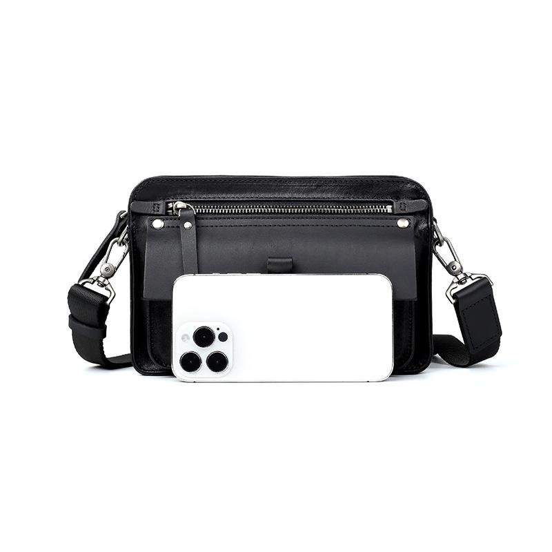 Genuine Leather Casual and Niche Men's Crossbody Bag Fashionable Commuting Top-grain Cowhide Men's Single-shoulder Bag