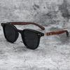 Trendy Retro Wood Grain Sunglasses Polarized UV Protection for Men Women Perfect for Cycling Outdoor Street Photography