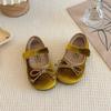 Autumn/Winter Girls' Bow Cotton Baby Flats, Versatile Velvet Low-Cut Princess Shoes