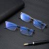 Half Square-framed Metal Glasses Women Men Minimalist Trend Eyewear Business Driving Female Male Protection Optical Glasses