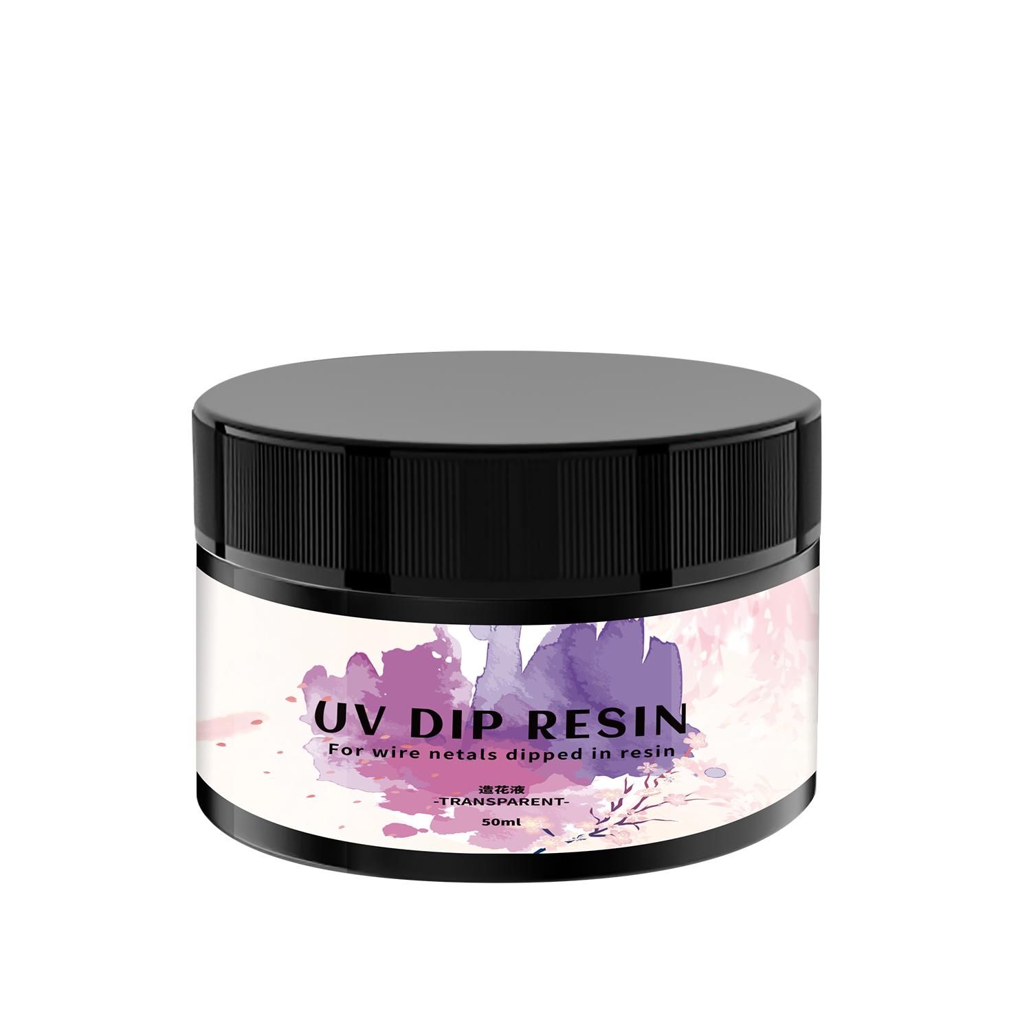 50/100ml UV DIP Resin High Transparency Quickly Drying Crystal Flower Making Liquid High Gloss UV DIP Resin Jewelry Making As picture