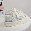 Fashion Canvas Shoes Women Casual Height Increasing Platform Shoes for Women Outer White Sneakers Slip On Women Vulcanize Shoes
