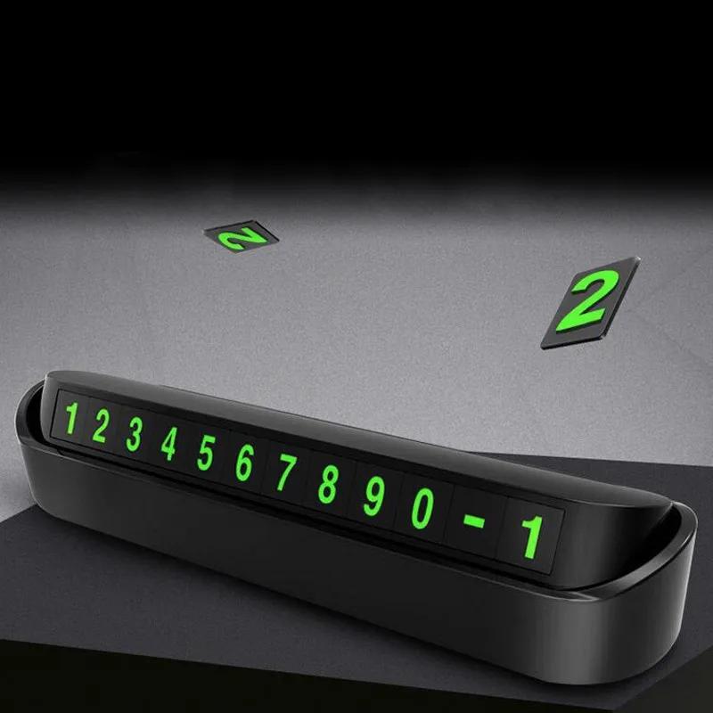 Luminous Car Temporary Parking Card Phone Number Sticker Plate for Temporary Parking Car Interior Decoration Auto Accessories