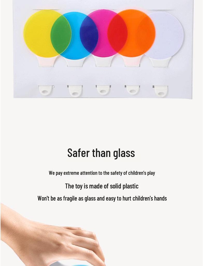 Translucent Primary Colors Filter Plate Toy for Early Education and Science Experiments