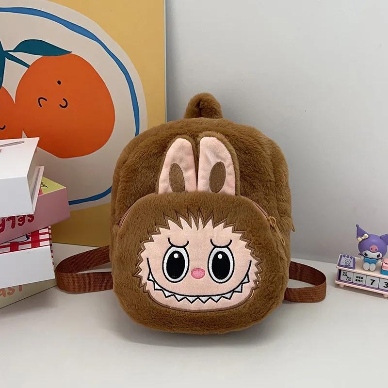1Pc Cartoon Figure Labubu Backpack Bags Children School Bags Kawaii Labubu Bag Zimomo Schoolbag Girls Boys Outdoors Storage Bag Gift