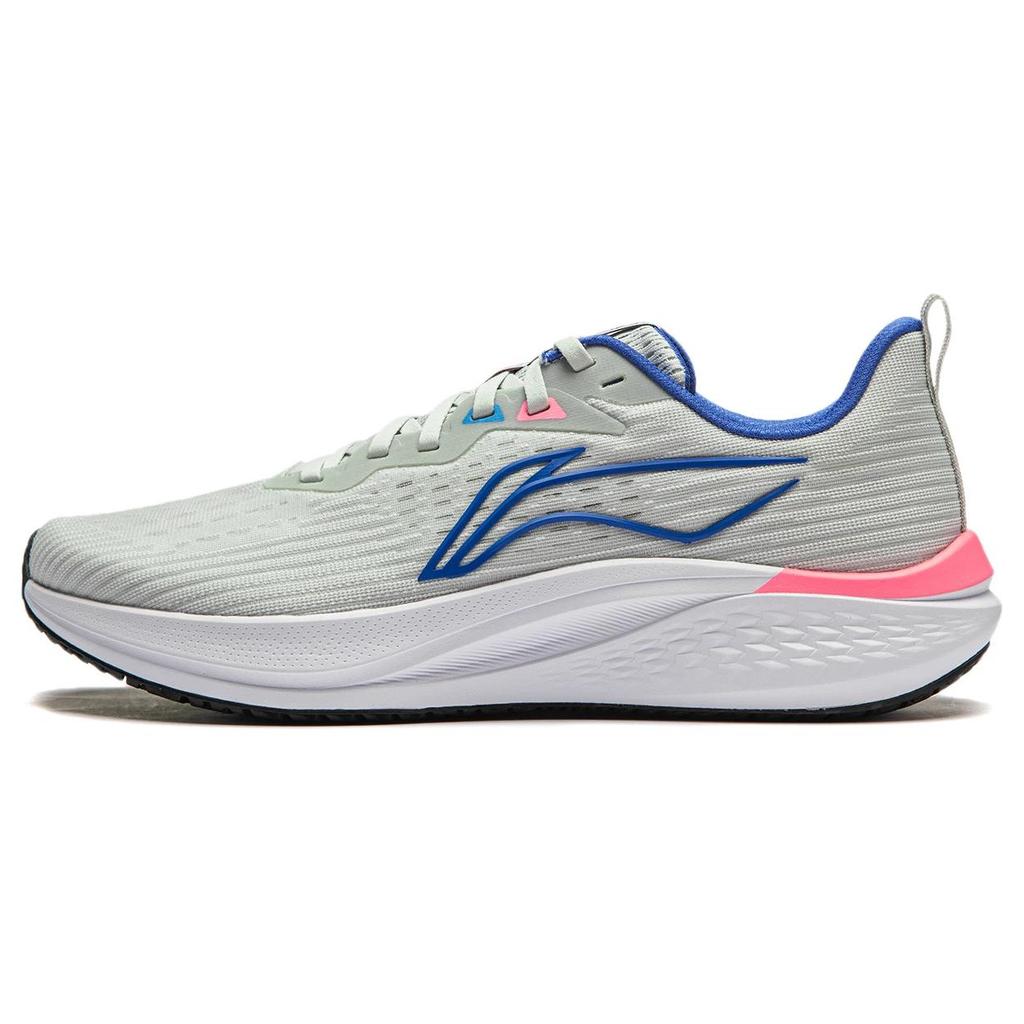 New LiNing Red Hare 7 Cushioning Anti Slip And Wear Resistant Lightweight Rebound Low Top Running Shoes Men's Gray White