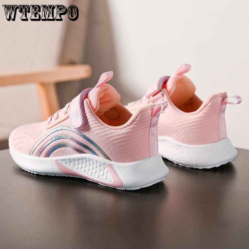 WTEMPO Girls' Summer Sneakers Thin Breathable Lightweight Mesh Sport Shoes Casual Slip Resistant Shoes Shock Absorbing Running Shoes