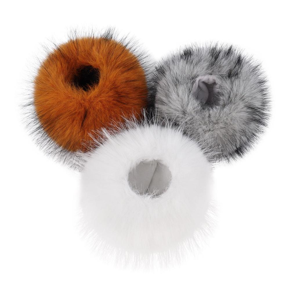 Fluffy Faux Fox Fur Cuffs: Warm Plush Wristbands for Autumn/Winter