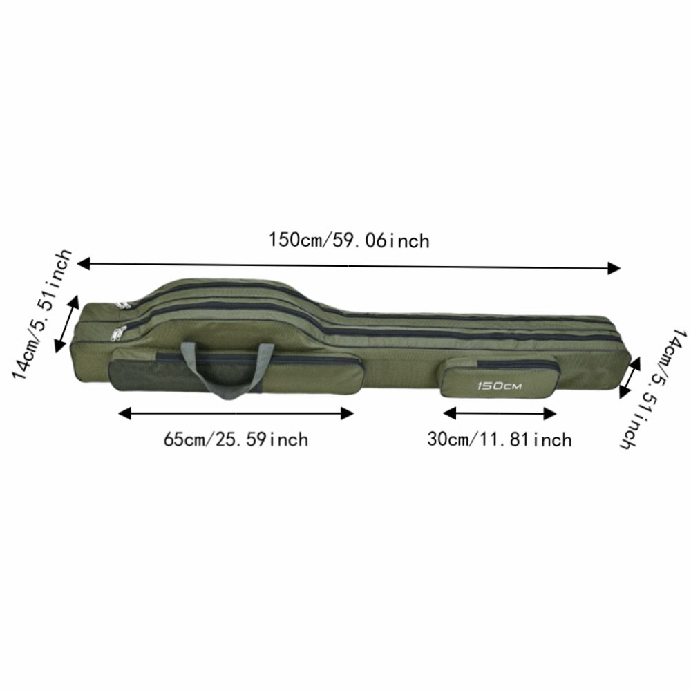 Oxford Fabric Fishing Rod Case Foldable Fishing Tackle Bag Fishing Pole Bag Outdoor Fishing