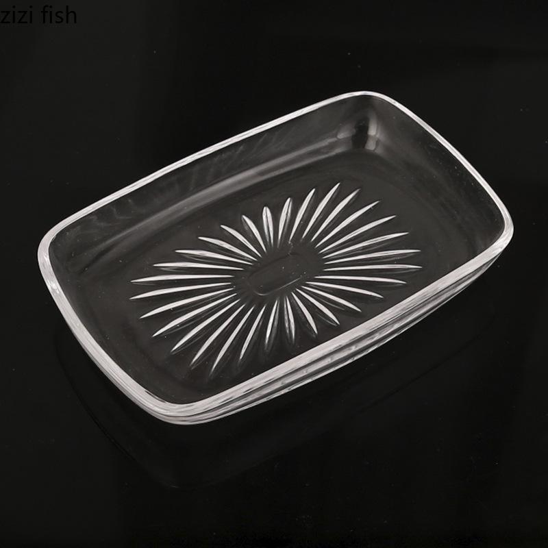 Golden Alloy Butter Box Glass Dessert Plate Butter Dish with Lid Fruit Plate Salad Bowl Cheese Dish Dim Sum Dishes Cake Tray