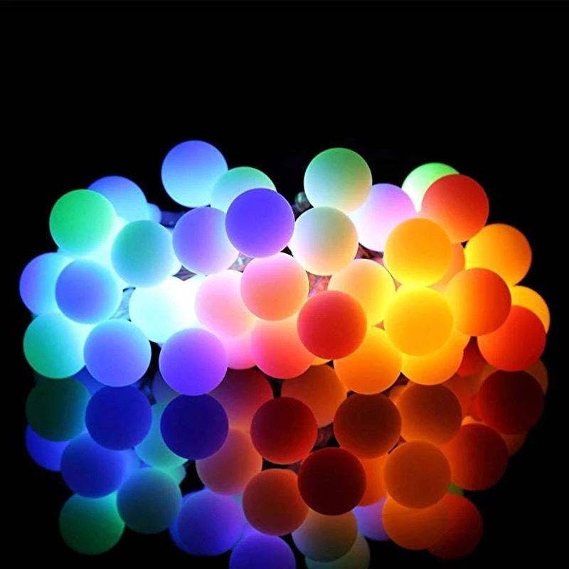 LED Frosted Ball String Lights - Small Round Christmas Decoration & Camping Atmosphere Lights