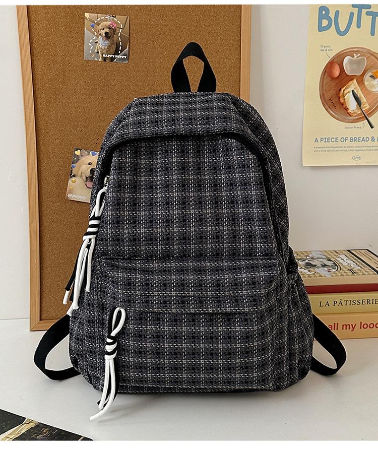 Schoolbag plaid backpack new high value small fresh schoolbag girls ins Korean version of junior high school students sweet backpack