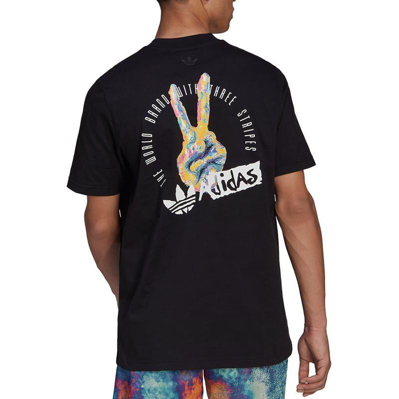 adidas Originals Trefoil Solid Color Logo Sports Short Sleeve T-Shirt Men Tops Black HT1657