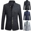 Breasted Mens Single Stand Collar Jacket Business Blazer Coat Chinese Suit Tunic