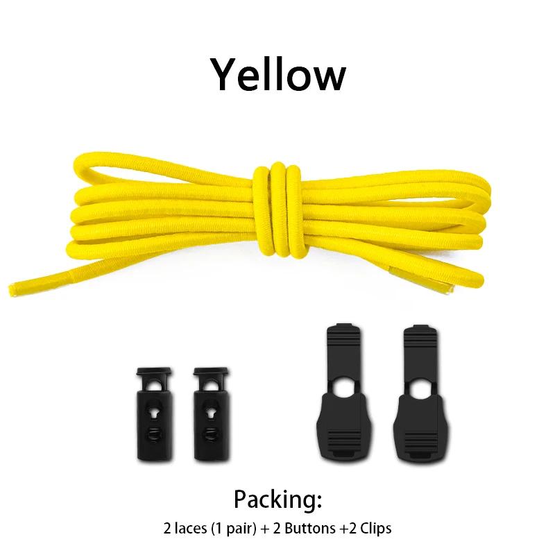 Solid Elastic Shoe Laces Sneakers Tennis Lock Shoelaces Without Ties Adult Kids Round Shoelace Rubber Bands for Shoes Accesories