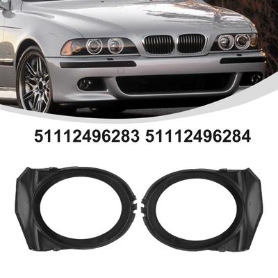 1 Pair Front Fog Light Cover For BMW- For E39 For M5 51112496283# 51112496284# High-Quality ABS Black Automobiles Part