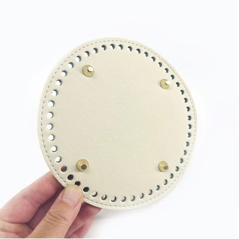 Fondos de Bolsos de Cuero con 48 Agujeros Hecho a Mano Redondo Moldeador de Fondo de Bolso Diá 15cm/5.91'' Accesorios para Bolsos DIY para Bolsos de Punto