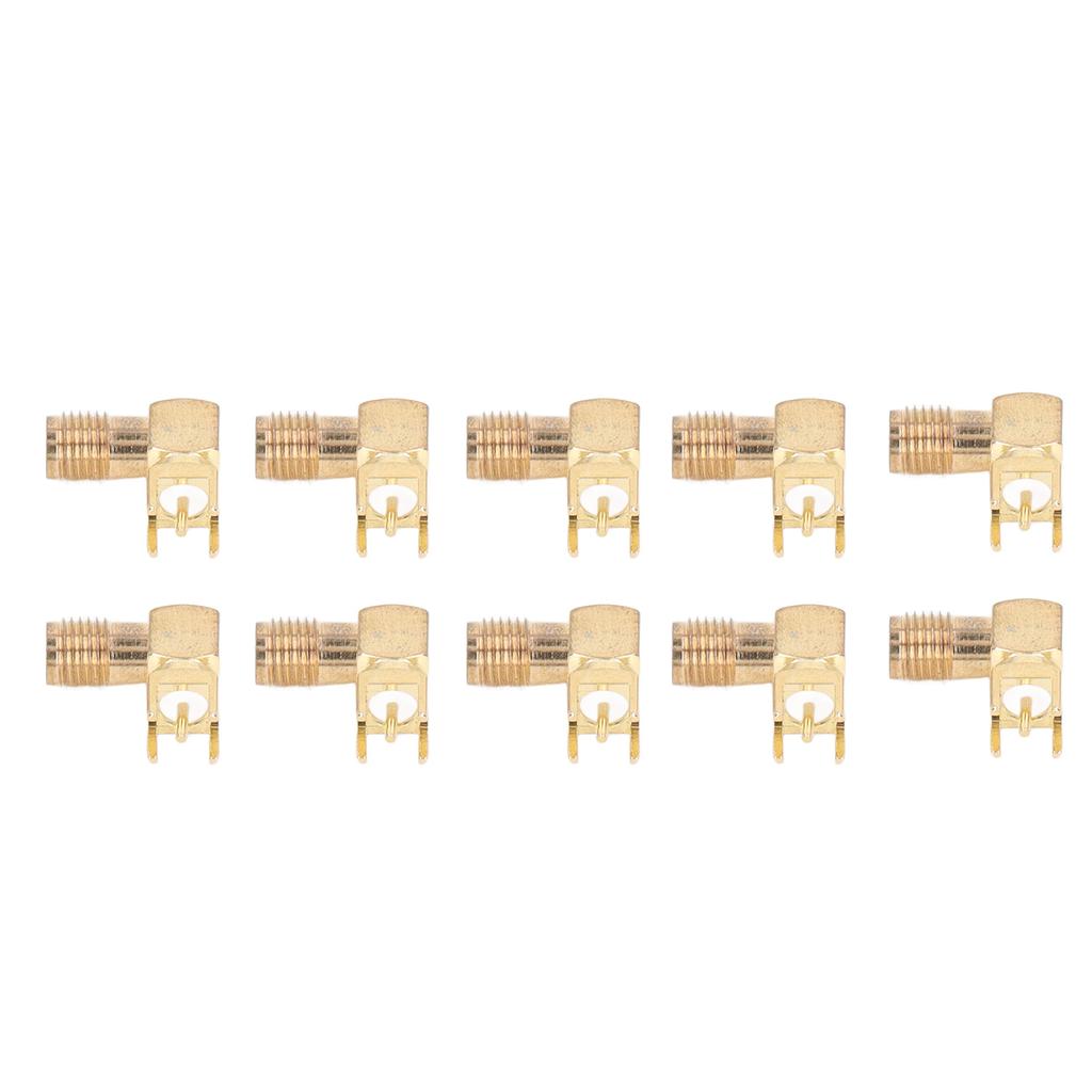 10Pcs RF Connector Panel Bent 90 Degree 4 Pin Antenna Base PCB Board End Coaxial Adapter SMAKWE