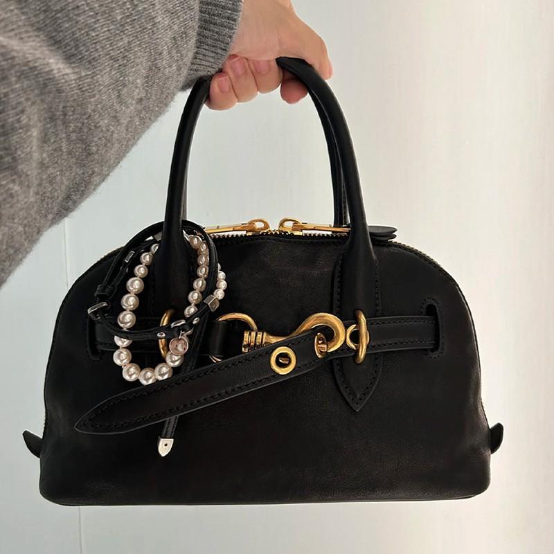 Miu Miao's Cowhide Shell Bag 25 Portable Single-shoulder Cross-shoulder Female All-matching 21cm Bowling
