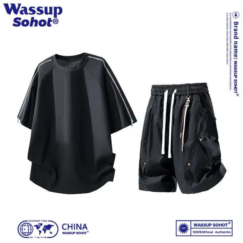 

Wassup Sohot Men s Summer T-shirt & Shorts Set XL