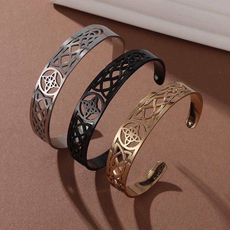 Vintage Fashion Hollow Open Witch Knot Bracelet For Women Stylish Adjustable Cuff Bangle Jewelry Gift