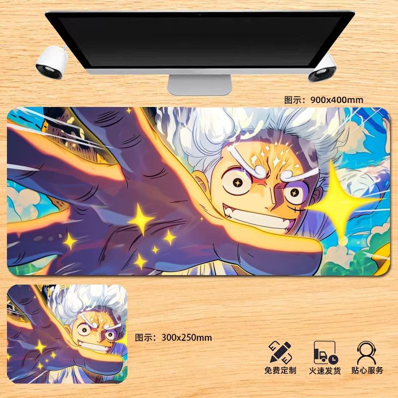 Japanese Anime ONE PIECE Leather Mouse Pad Oversized Boys Animation E-sports Game Keyboard Pad Monkey D. Luffy Computer Desk Pad Non-slip Mouse Pad