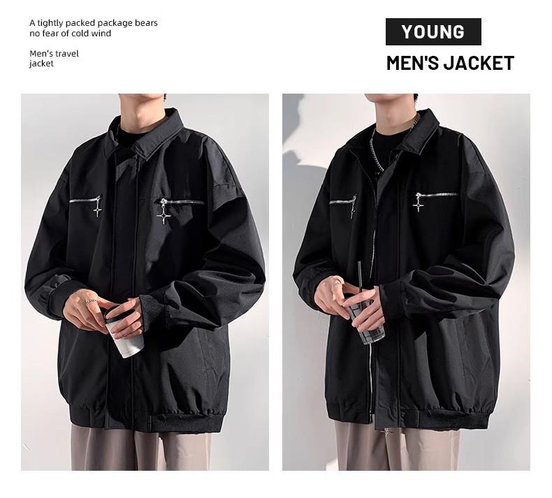 Heren Japanse Trendy Waterdichte Bergklimjas - Lente/Herfst 2025 Losse Kraag Coole Stijl