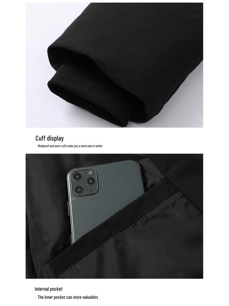 Men's Winter Fur Collar Hooded Mid-Length Casual Cotton Coat