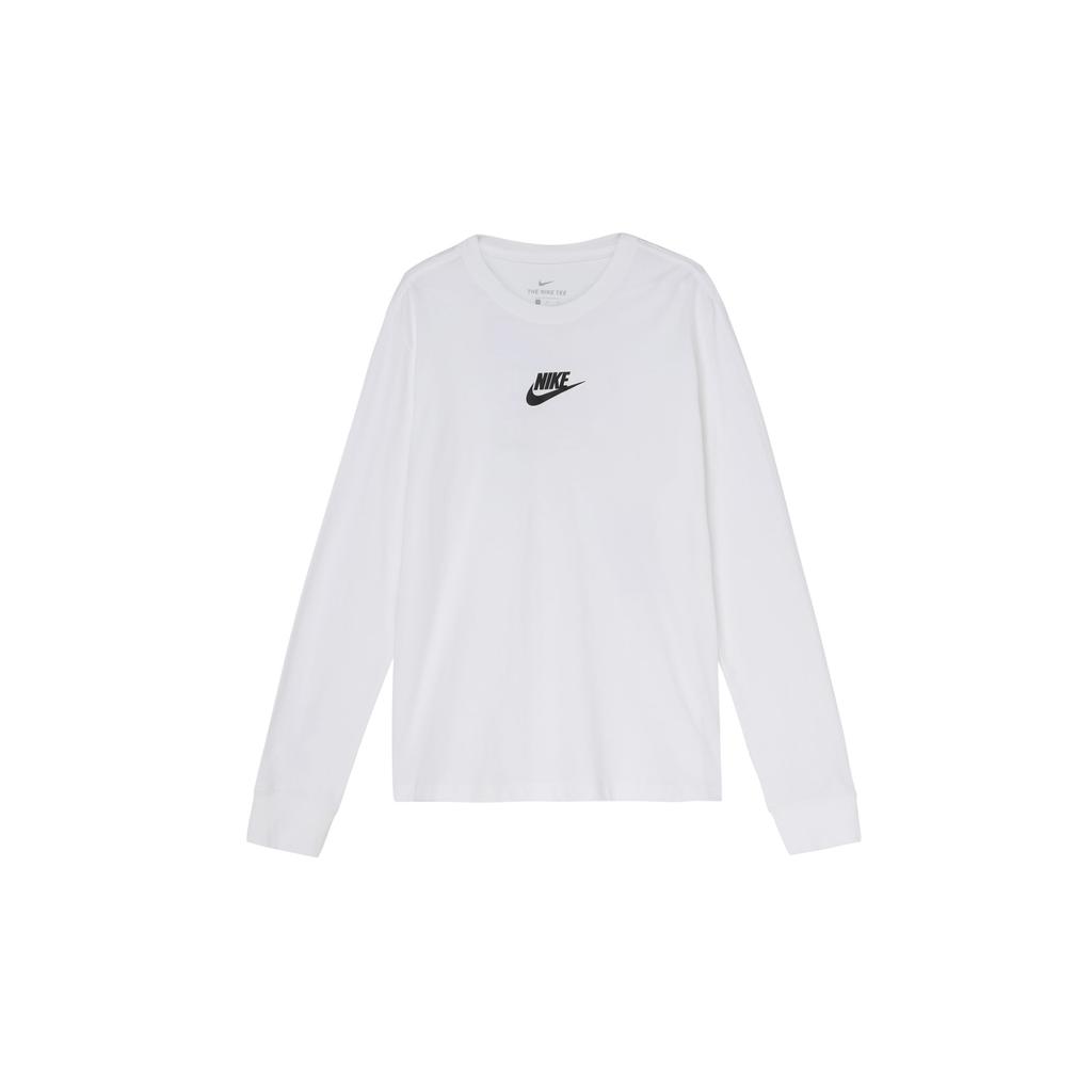 Nike Alphabet Print Casual Crew Neck Long Sleeve T-Shirt Men Tops White CU7391-100