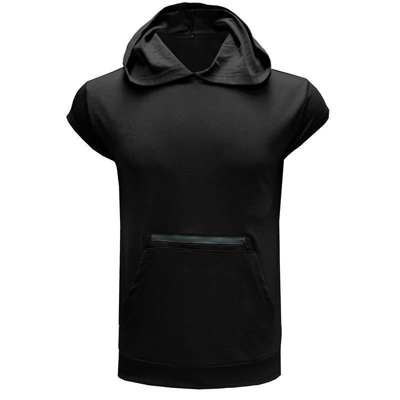Men's Sleeveless Hooded Sports Vest - Summer Fitness Outdoor Zipper Hoodie
