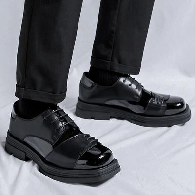 Fashion Lacquer Leather Men's Shoes Fashion Designer Style Outdoor Leisure Business Party Daily Office and Groom's Shoes Classic Black