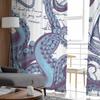 Carta de navegação de navio pirata Tentáculos de polvo Cortinas de quarto Cortina de tule transparente Sala de estar Decoração de casa Cortinas de voile